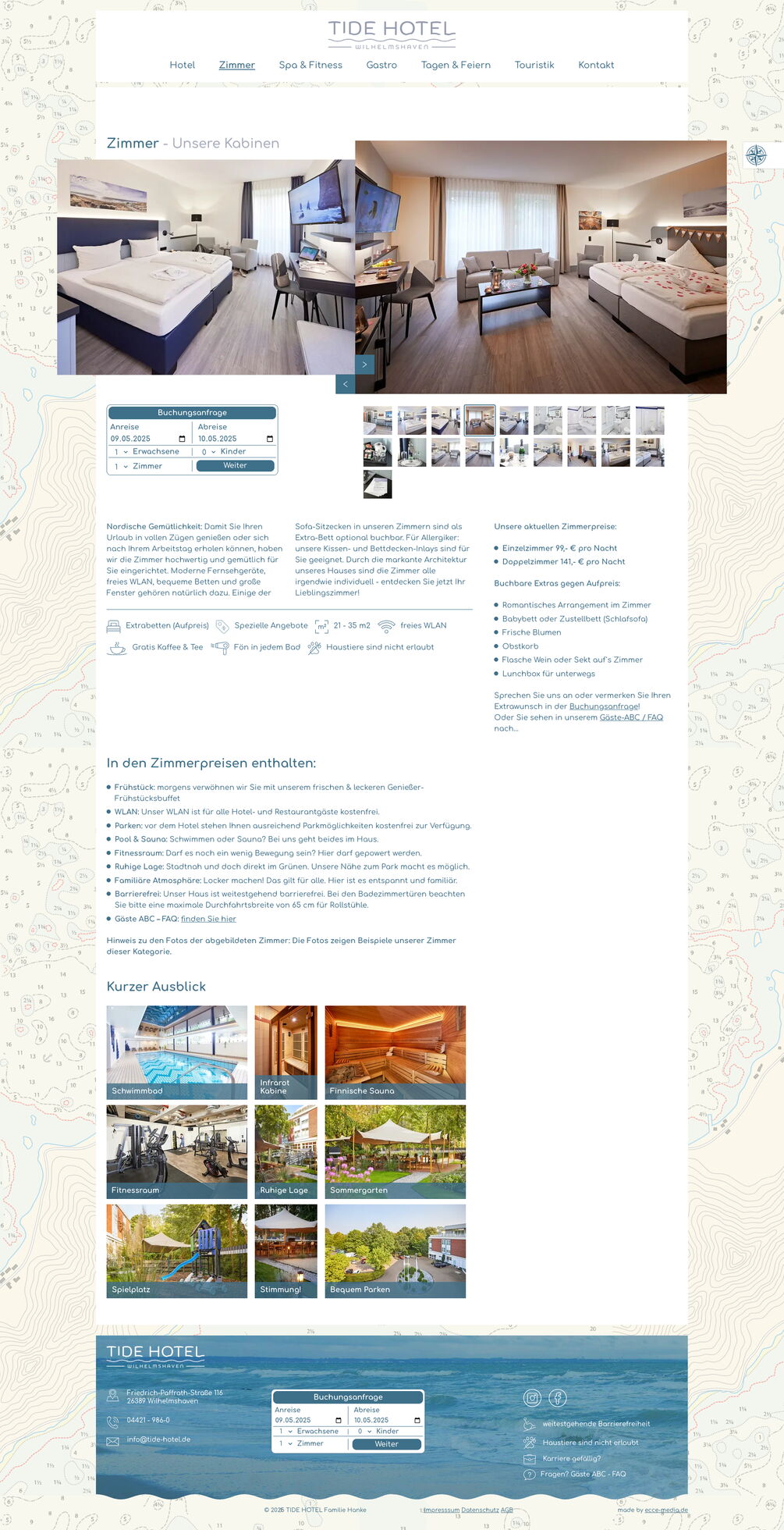 Contao Webseiten Umsetzung für ein Hotel in Wilhelmshaven